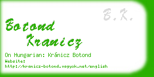 botond kranicz business card